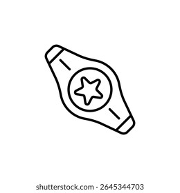 Minimalist Icon Of A Championship Belt With A Central Star Element