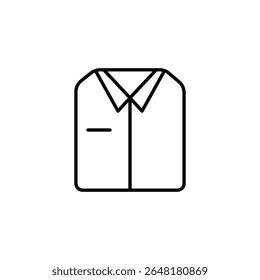 Minimalist Icon Of A Collared Shirt With Pocket Detail On Transparent