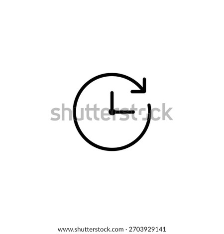 A minimalist icon combining a clock and a cycle arrow. Represents time history backup or recent changes.