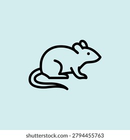 Minimalist icon of a common house mouse, a primary carrier for hantavirus.
