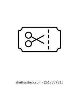 Minimalist icon of cut price coupon representing discount or promotion