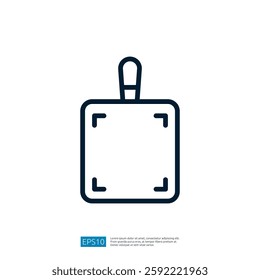 Minimalist Icon of a Cutting Board Designed for Culinary Preparation in a Modern Kitchen Environment