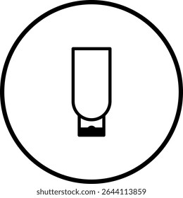 Minimalist Icon Depicting a Bottle within a Circle for Digital Platforms and Applications