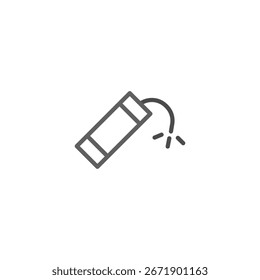 Ícone minimalista representando um dispositivo explosivo, transmitindo conceitos de risco, perigo e risco potencial. Sua arte de linha simples garante clareza, tornando-o adequado para várias aplicações relacionadas com