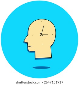 Um ícone minimalista representando uma silhueta de cabeça humana, representando pensamento, inteligência, identidade e individualidade. Perfeito para conceitos relacionados a psicologia, educação, IA, desenvolvimento pessoal