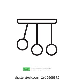 Minimalist Icon Depicting a Pendulum in Motion as a Symbol of Science and Education