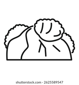 Minimalist icon depicting a taco filled with meat and vegetables, ideal for food related designs