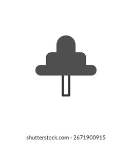A minimalist icon depicting a tree, possibly deciduous, is presented. Its clean lines and simple form make it suitable for ecological projects or environmental campaigns as well as landscape project