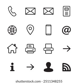 Minimalistische Icon Design Collection für digitale Schnittstellen