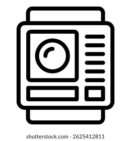 Ícone minimalista de uma câmera reflexa digital singlelens, ideal para web e design de aplicativo