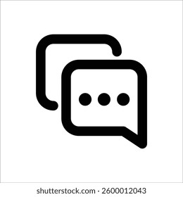 Minimalist icon for discussions and chat interactions in a digital space.