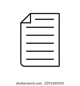  a minimalist icon of a document with lines, typically used to represent written or typed content such as text files, notes, or forms.