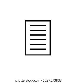 Minimalist icon of a document with text lines.