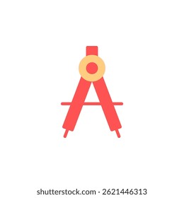 Minimalist Icon of a Drawing Compass in Vibrant Colors Representing Geometry and Design Tools for Creative Projects in a Modern Workspace