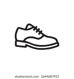 A minimalist icon of a dress shoe Featuring a lace up design Simple yet elegant style in black and white Perfect for fashion related projects