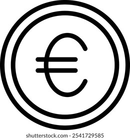 Minimalist Icon - Euro Sign Symbol