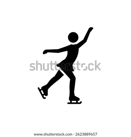 Minimalist Icon of Figure Performing Spin in Figure Skating Position