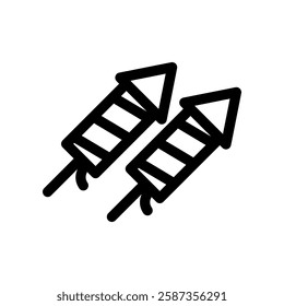 Minimalist Icon of Fireworks Rocket Launchers for Celebrations