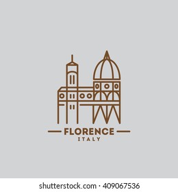 icono minimalista Florencia estilo plano de una línea