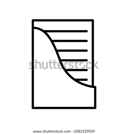 Minimalist Icon of Folded Document or File with Lines
