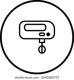 Minimalist icon illustration of an electric mixer for kitchen appliances concept