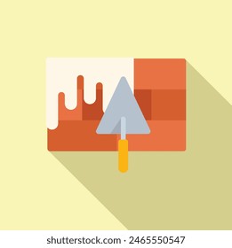 Minimalist icon illustration featuring an abstract paint swatch and a designer's trowel