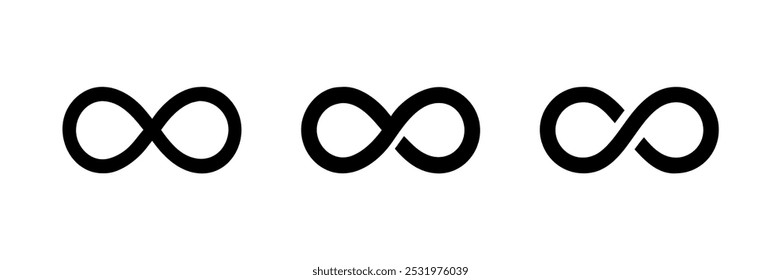 Icono minimalista de un símbolo del infinito, que representa el equilibrio, la continuidad y el bienestar.