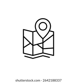 Minimalist Icon Of A Location Pin On A Folded Map Illustration