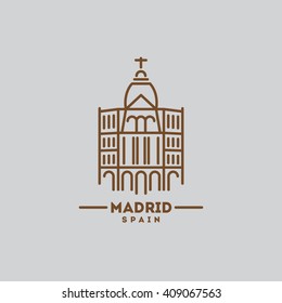 minimalist icon Madrid flat one line style