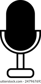 Minimalist icon microphone for podcast