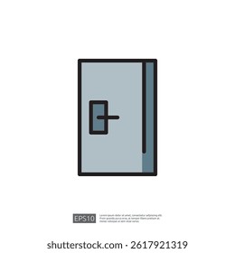 Minimalist Icon of a Modern Door Design Symbolizing Home Renovation and Interior Improvement for Residential Spaces