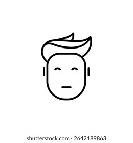 Minimalist Icon Of A Person With Modern Hairstyle And Simple Features