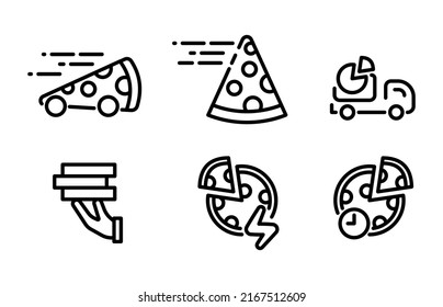 Minimalist Icon Pizza Delivery. Editable stroke, Let's make your design easier