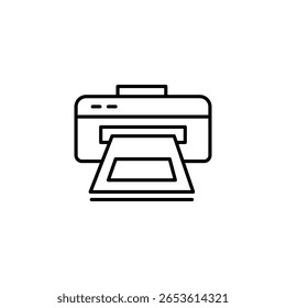 Icono Minimalista De Una Impresora Que Da Salida A Un Documento En Diseño Transparente