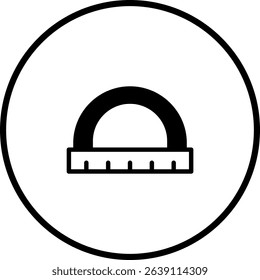 Minimalist Icon of Protractor Tool for Precise Angle Measurement and Geometric Design