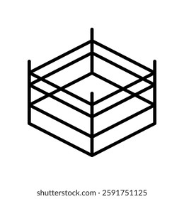 Minimalist Icon Representation of a Boxing or Wrestling Ring