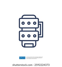 Minimalist Icon Representing Data Analyst Tools with Graph and Chart Elements for Business Analytics and Statistical Insights