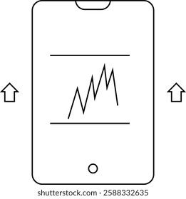 A minimalist icon representing graphical analysis. Perfect for finance, data visualization, and trading applications