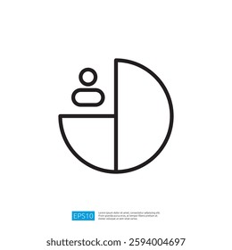 Minimalist Icon Representing Human Figures And Circular Shapes In Geometric Design