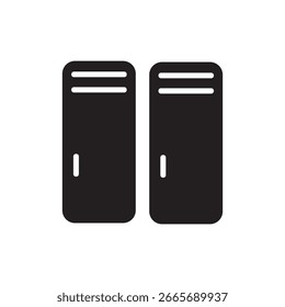 Minimalist icon representing a locker cupboard for storage