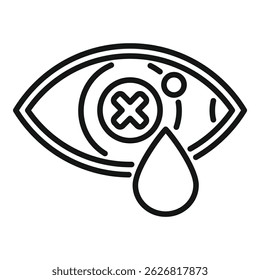 Minimalist icon representing the loss of vision, perfect for explaining sensitive topics