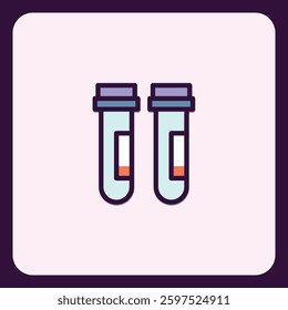 Minimalist icon representing medical test tubes, suitable for scientific concepts