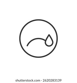 Minimalist Icon Representing Mental Health Awareness with Teardrop in a Circle Symbolizing Emotions and Self Reflection