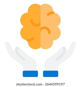 Minimalist icon representing mental health, brain support, with applications in health, psychology, and wellness content.
