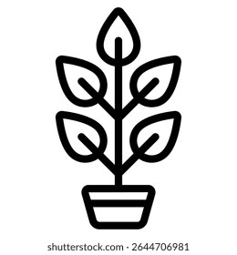 Minimalist icon representing a potted plant, suitable for gardening apps, eco-friendly branding, and nature-themed designs.