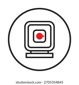 A minimalist icon representing a target with a bullseye, rendered in a flat, simple style. The design is clean and modern, conveying themes of focus, achievement, and precision through a combination