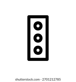 Un icono minimalista que representa un semáforo con tres luces circulares apiladas verticalmente dentro de un marco rectangular.