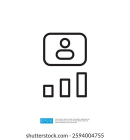 Minimalist Icon Representing User Profile And Growth Analytics Data Visualization Tooling System Design Concept