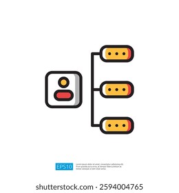 Minimalist Icon Representing User Profile With Connection Lines And Nodes In Simple Color Palette