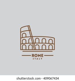 Minimalist Icon Rome Flat One Line Style